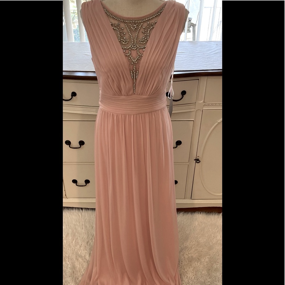 Modern Bridal blush Beaded Gown Sz 8 NWT